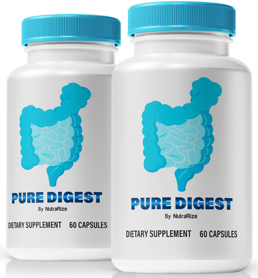 (2 Pack) Pure Digest Capsules, All Natural Pure Formula to Support Gut and Digestive Health, Pure Digest Pills for Overall Well-Being, Official PureDigest Pastillas Reviews (120 Capsules)