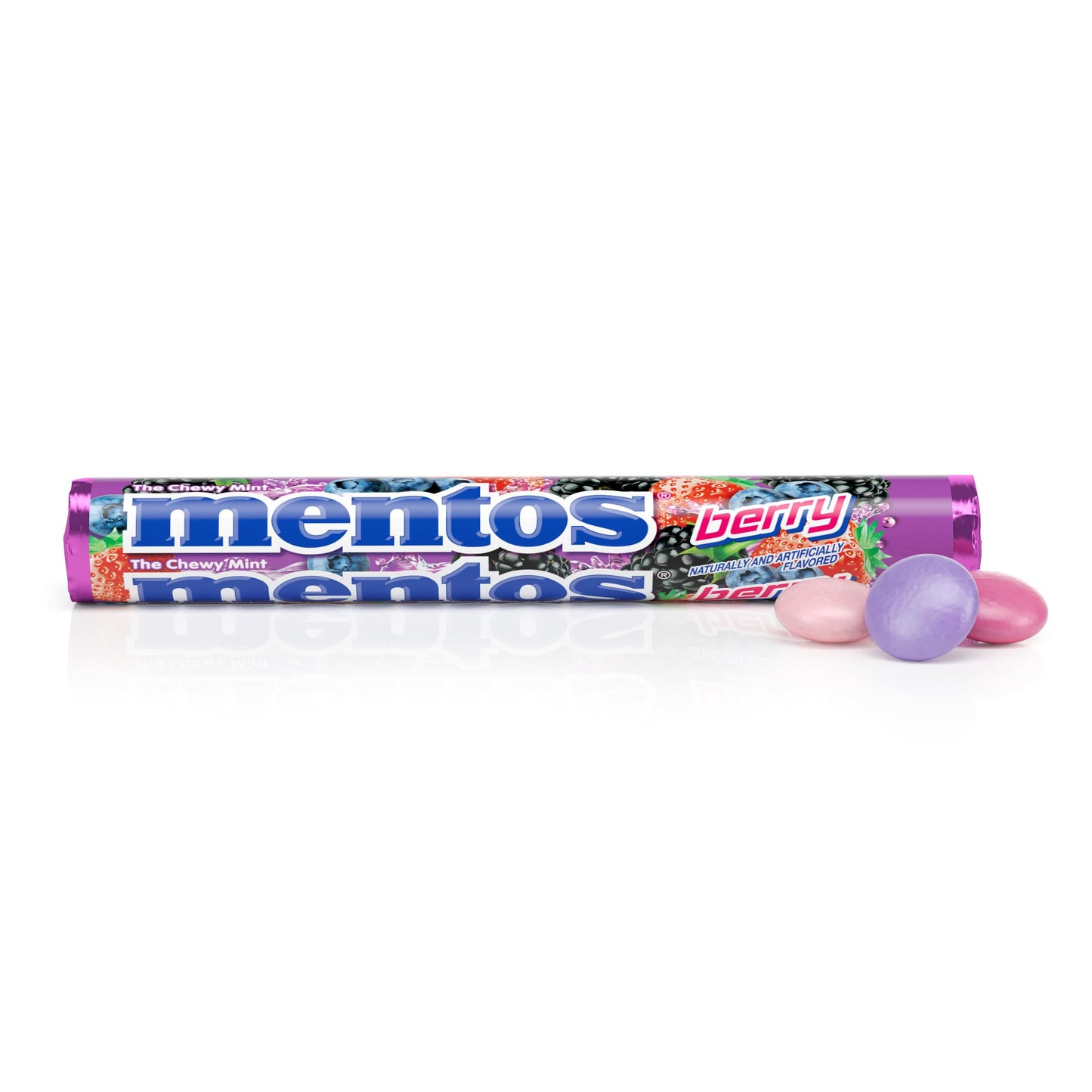 Mentos Candy Chewy Candy Mint Roll Berry Flavored Amazon Exclusive Party Office Concessions 14 Pieces Bulk Pack of 15 Rolls