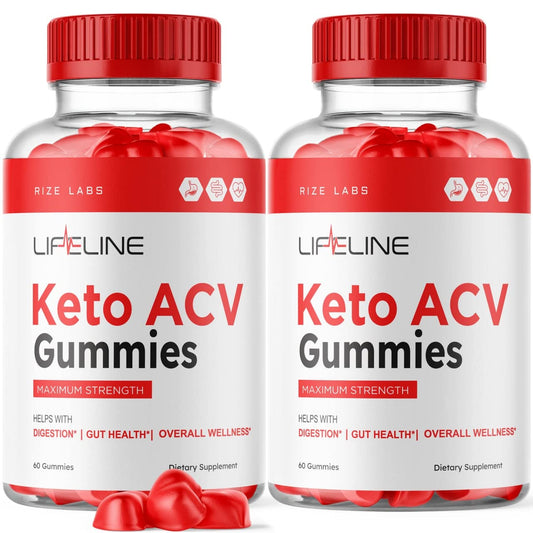 rize labs - Lifeline Keto + ACV Gummies Apple Cider Vinegar Gummies (120 Gummies) (Pack of 2)