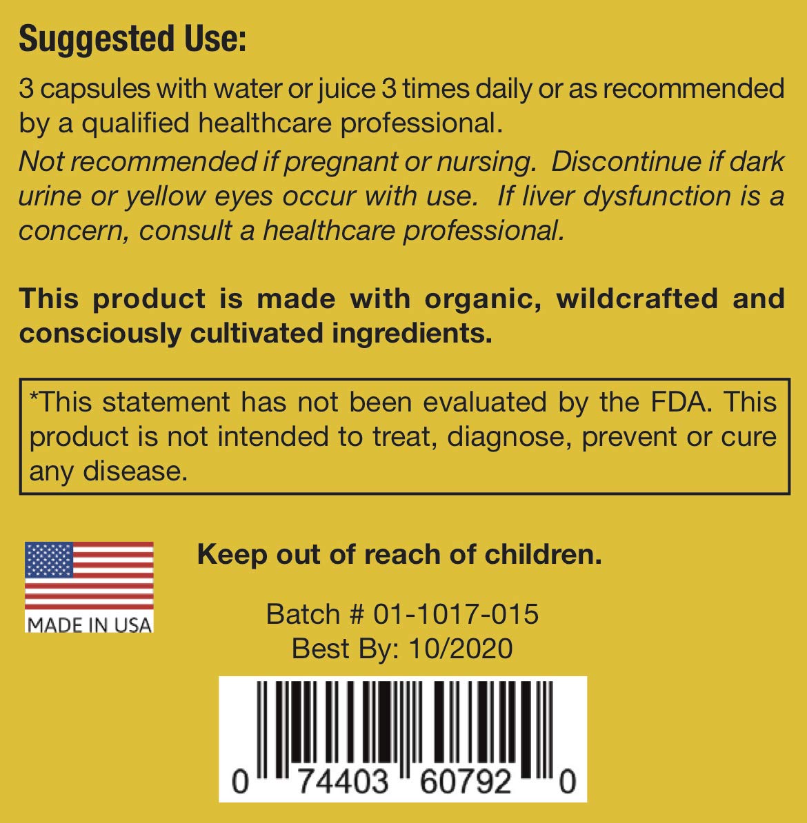 Natural Blood Cleanser Capsules Organic Supplement SpeedyVite® (120 Vegetable Powder Capsules)