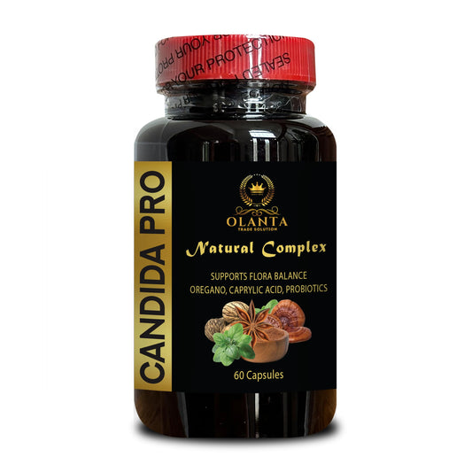 OLANTA TRADE SOLUTION Candida PRO Natural Complex - Candida Cleanse Extra Strength, Black Walnut Wormwood Oregano Oil, Aloe Vera Capsules Organic - 1 Bottle 60 Capsules