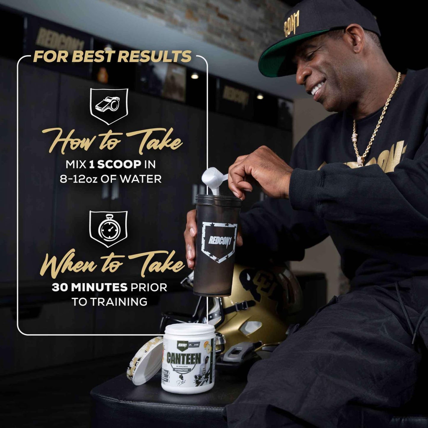 REDCON1 Post Workout Recovery Powder - Coach Prime Canteen - Hydration Powder with Electrolytes, Vitamins & Coconut Water - Prime Time Punch (30 Servings)