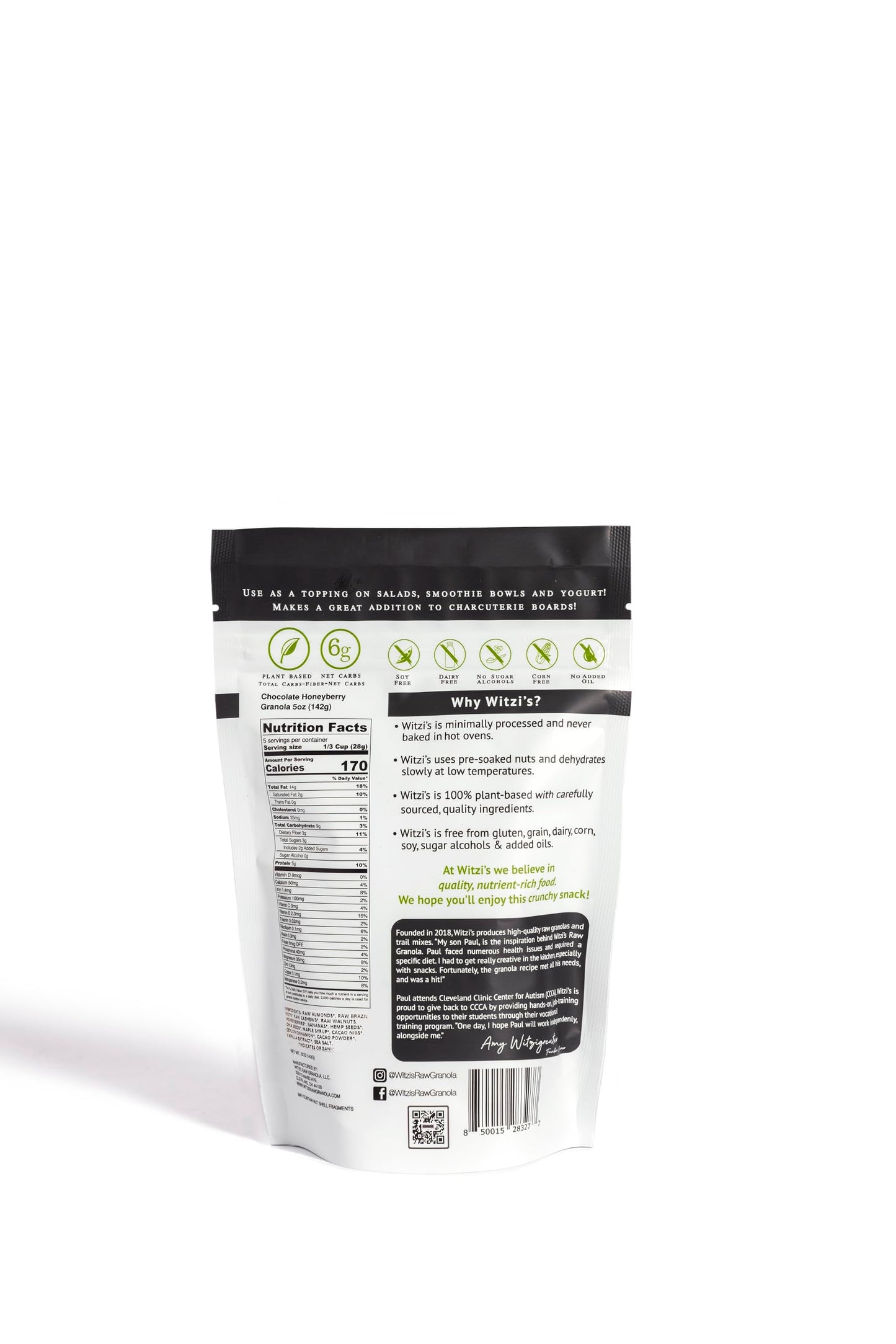 Witzis Grain Free Granola  Variety Pack Original Banana Berry Lemon Raspberry 5oz Pack of 3