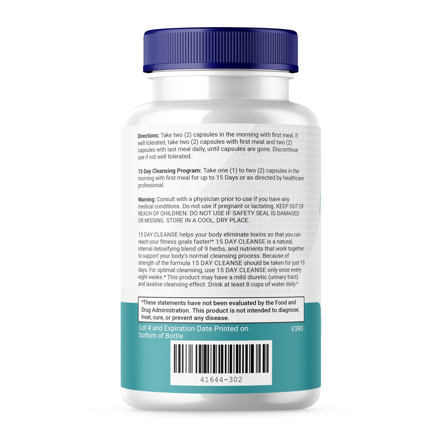 15 Day Gut Cleanse (30 Capsules) Advanced Detox Gut Support Formula with Senna, Cascara Sagrada & Psyllium Husk - Promotes Digestive Health & Regularity for Women and Men