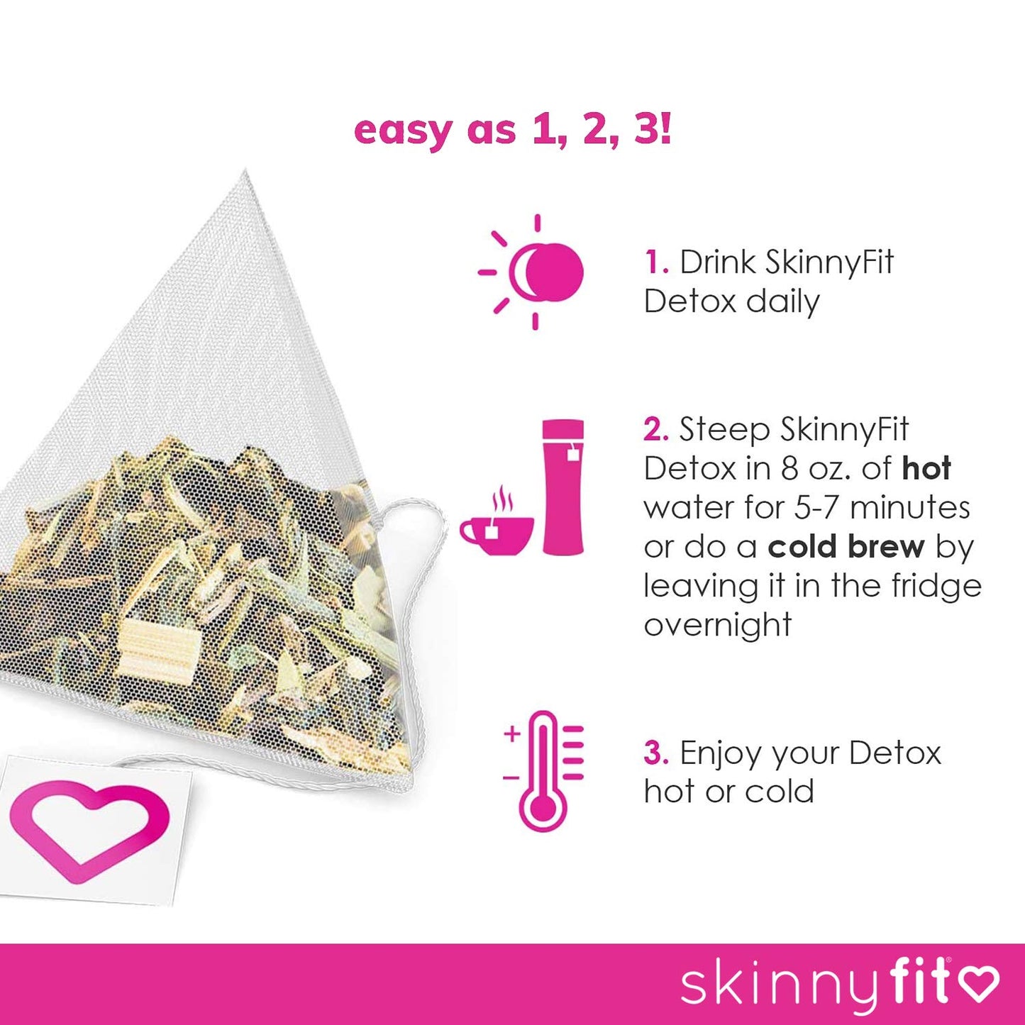 SkinnyFit Detox Tea: All-Natural, Laxative-Free, Supports A Healthy Weight, Helps Reduce Bloating, Natural Energy, Supports Immune System, Vegan, 28 Servings