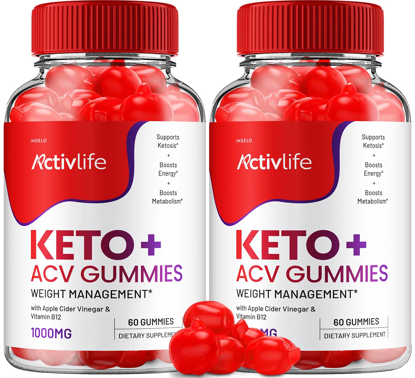 ActivLife Keto ACV Gummies - Active Life Keto Apple Cider Vinegar Gummies, ActivLife Keto + ACV Weight Management Gummies ActiveLife Advanced 1000mg Formulaa (2 Pack - 120 Gummies)