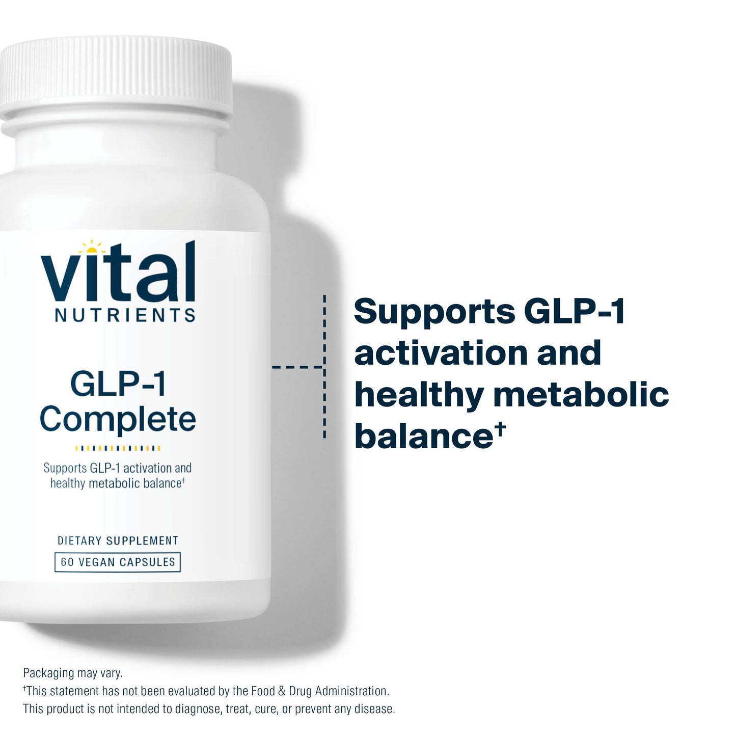 Vital Nutrients GLP-1 Complete | GLP-1 Probiotic, Prebiotic, Postbiotic + Hops Extract | Fast-Acting GLP-1 Activators Helps Curb Cravings | Vegan, Dairy & Gluten Free | 60 Capsules