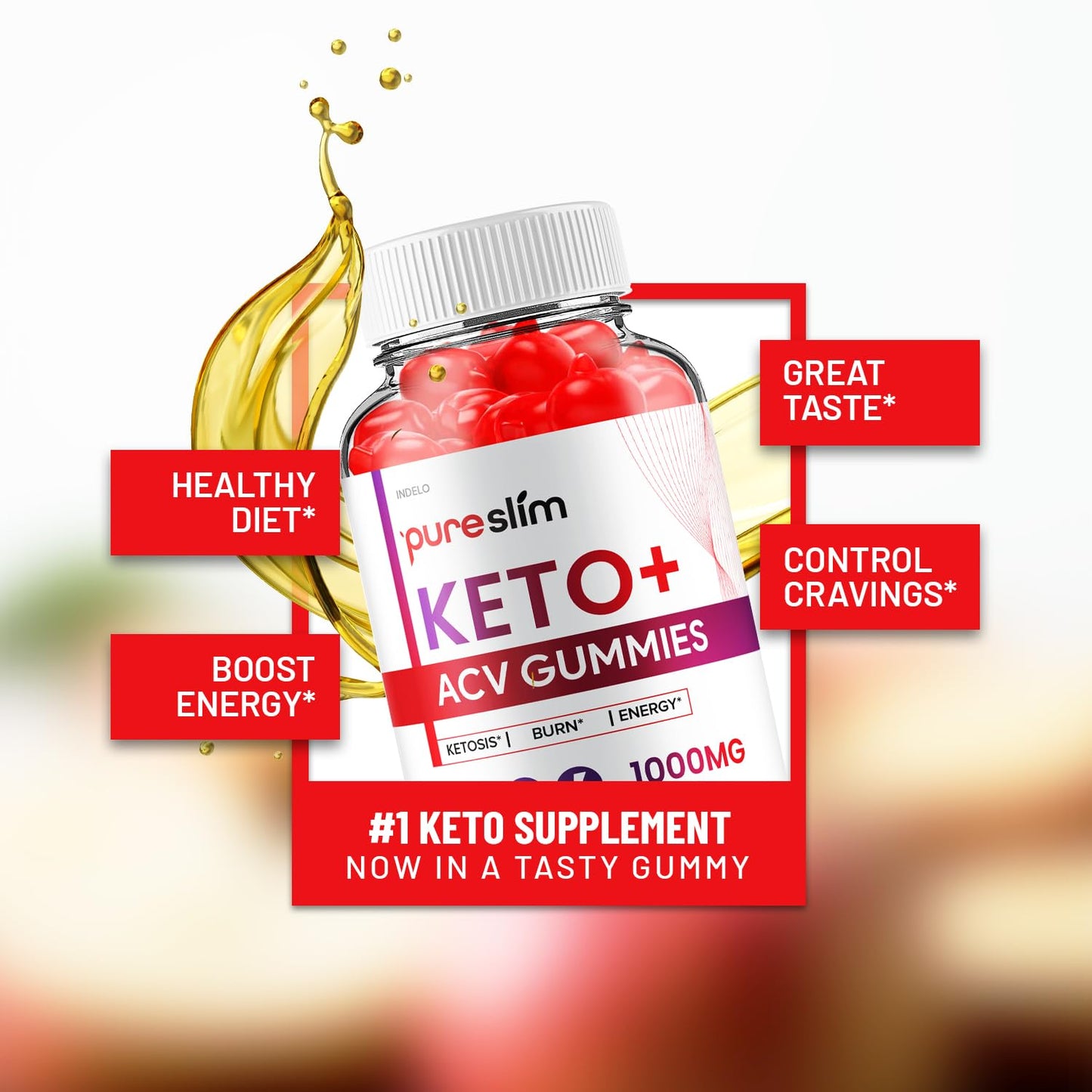(3 Pack) Pure Slim Keto ACV Gummies - Advanced Formula PureSlim Keto Plus ACV Gummies Apple Cider Vinegar Pure Slim ACV Gummies Dietary Supplement Reviews Men Women (180 Gummies)