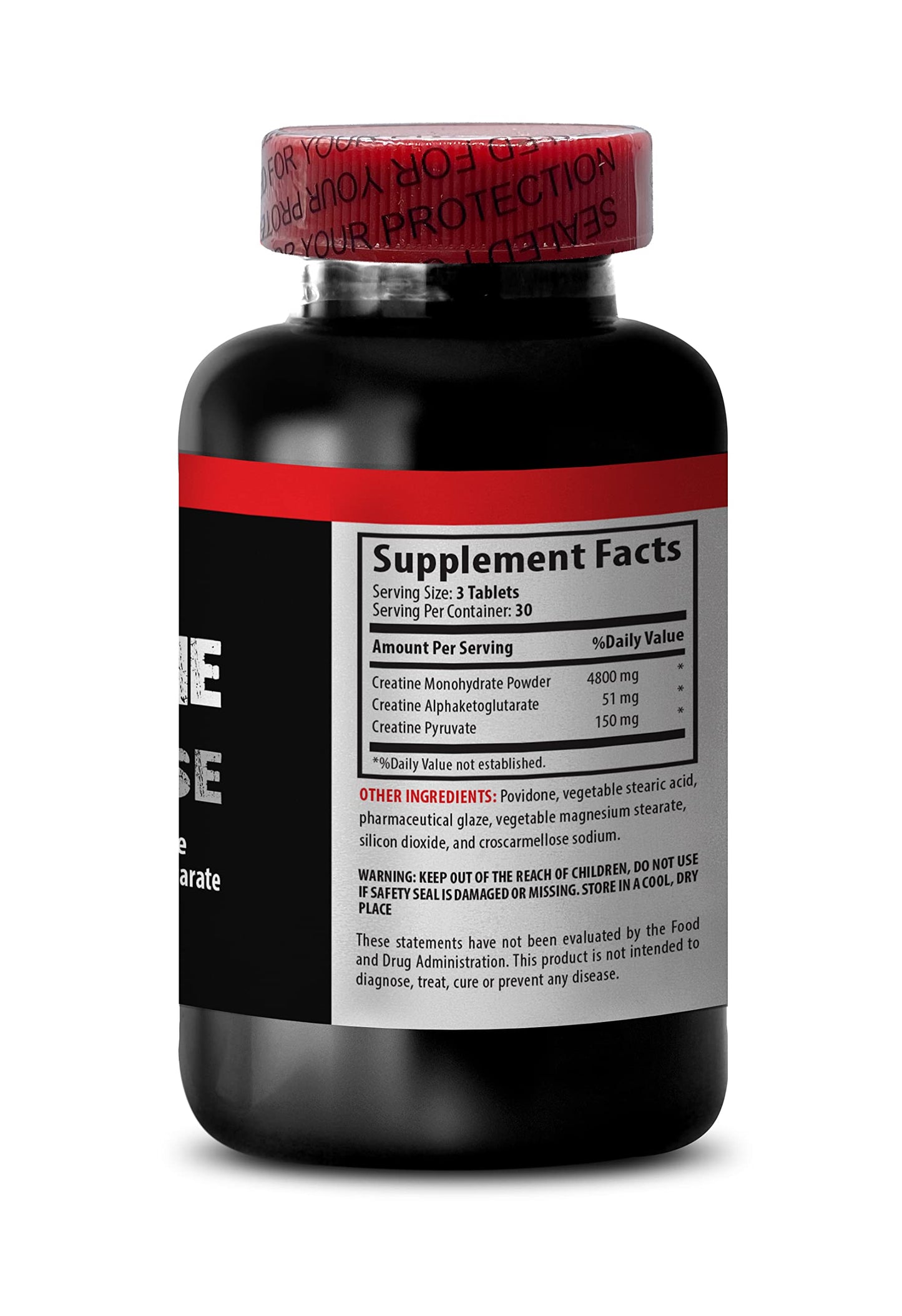 VIP VITAMINS Muscle gain Supplements for Men - CREATINE TRI-Phase 5000 - creatine hcl - 1 Bottle (90 Tablets)