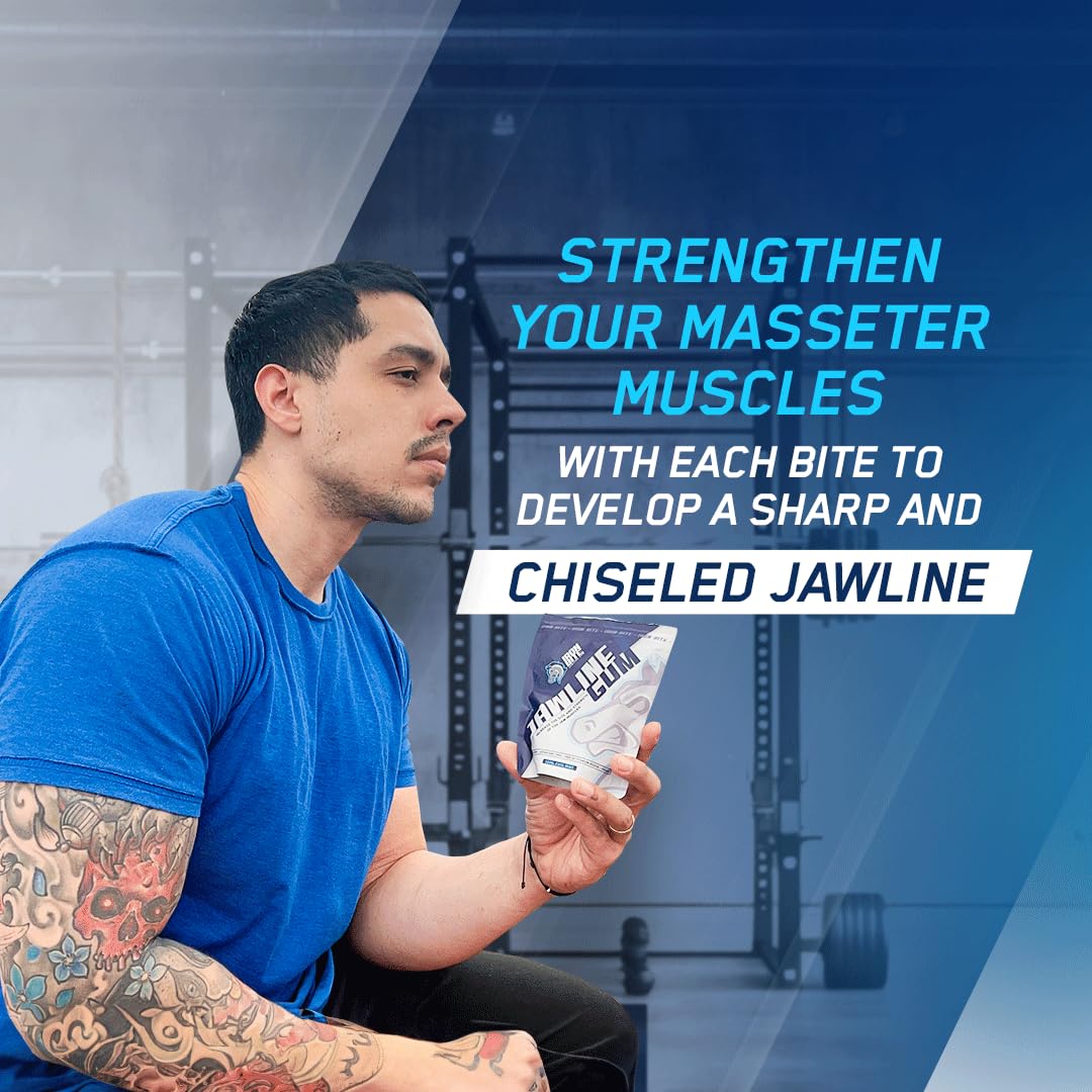 Iron Bite Jawline Gum 25 month supply Hard Chewing Gum For Strong Jawline Sugar Free Mewing Gum Mint Chewing Gum For Jaw Training