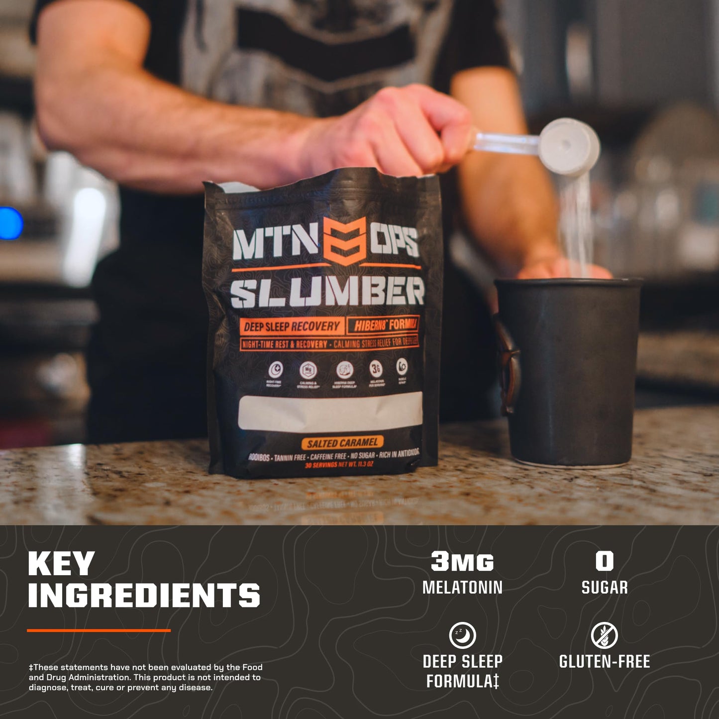 MTN OPS Slumber Deep Sleep & Muscle Recovery Supplement - 30 Servings, Sleepy Cider
