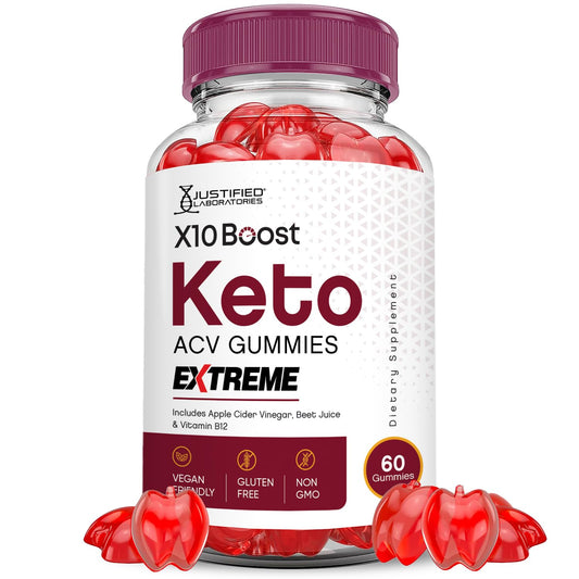 X10 Boost Keto ACV Gummies Extreme 2000MG X 10 Boost Keto Gummies Apple Cider Vinegar Formulated with Pomegranate Beet Juice Powder B12 Vegan Non GMO 60 Gummys