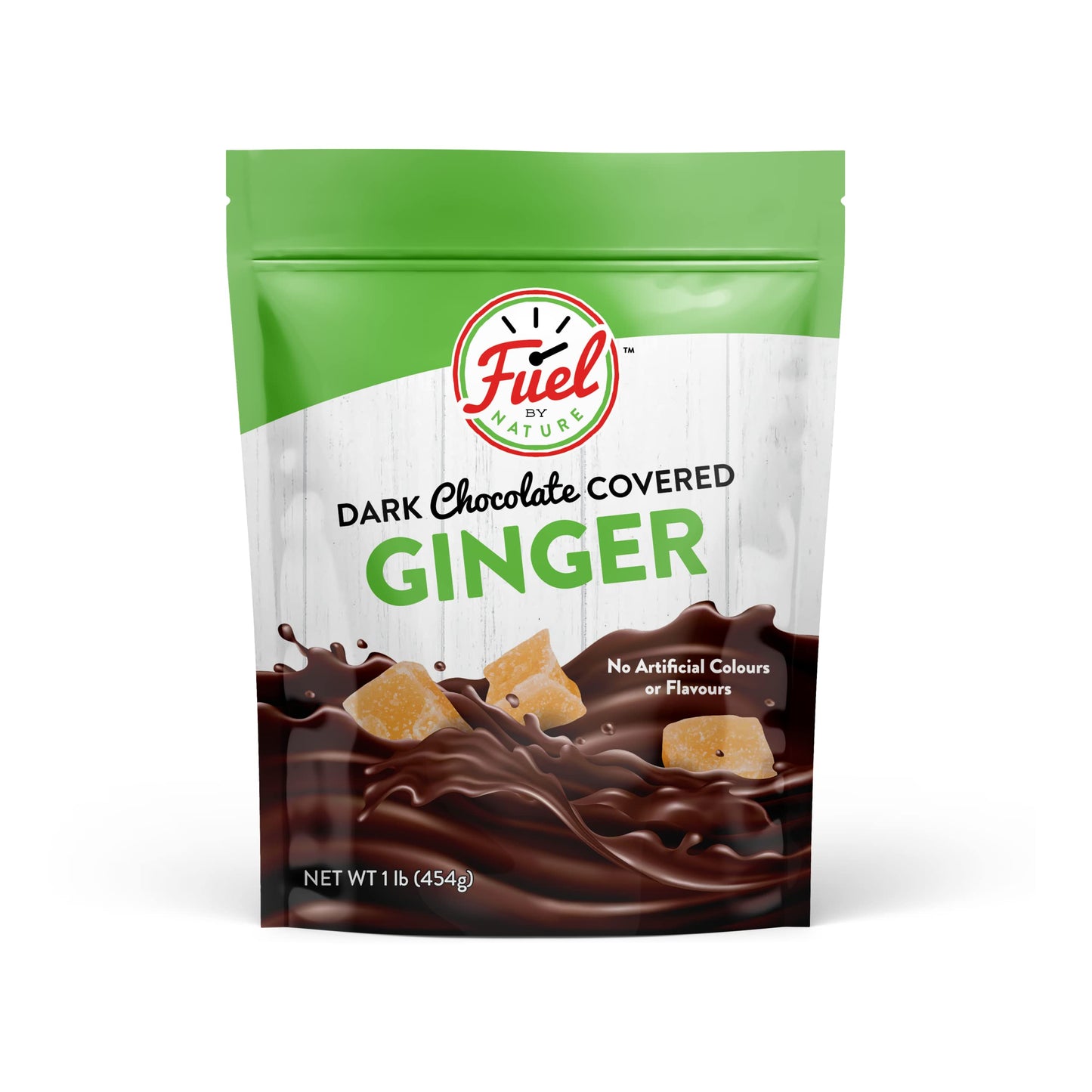 Fuel By Nature Dark Chocolate Covered Ginger Delicious Candied Ginger AllNatural Chocolate Candy Healthy Snack with No Artificial Flavors or Colors Resealable Bag 1 lb