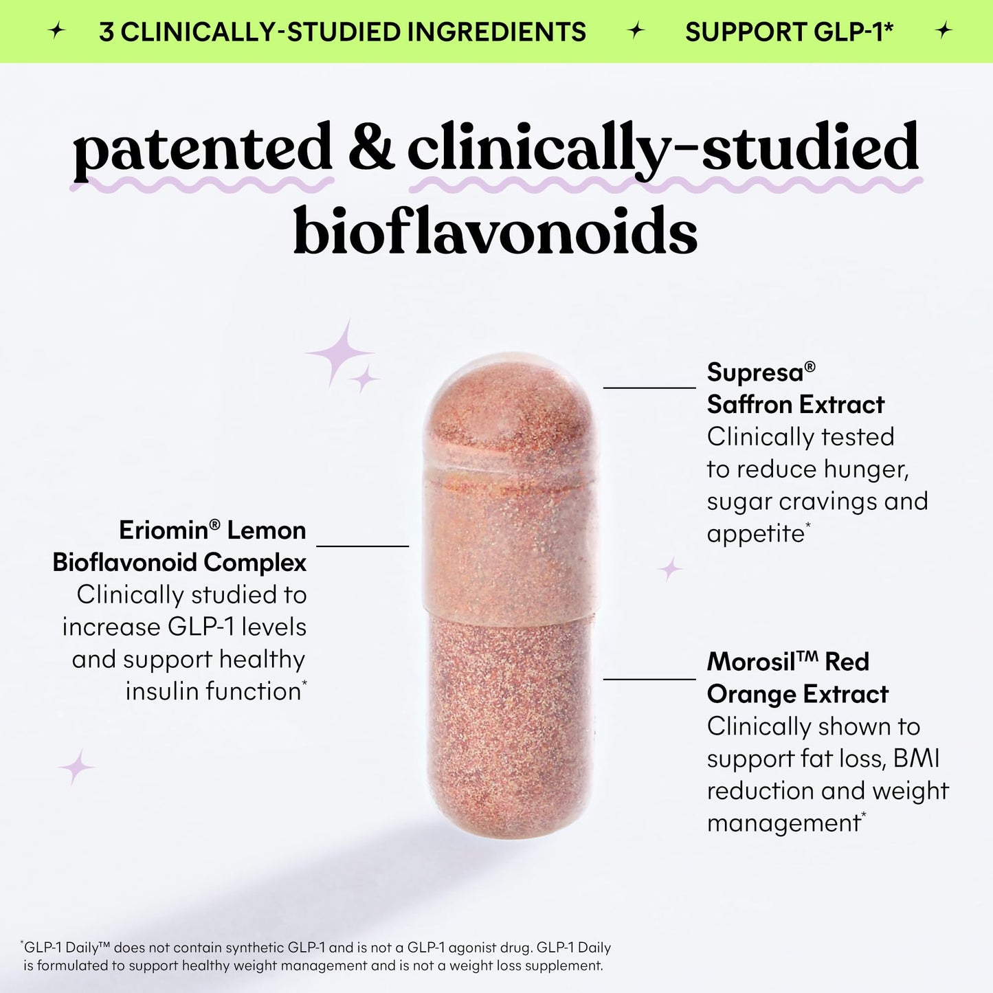 Lemme GLP-1 Daily, Reduce Hunger & Cravings, Boost GLP-1 Production, Support Fat Loss and Weight Management with Clinically Studied Ingredients, 1 Month Supply (60 Capsules)