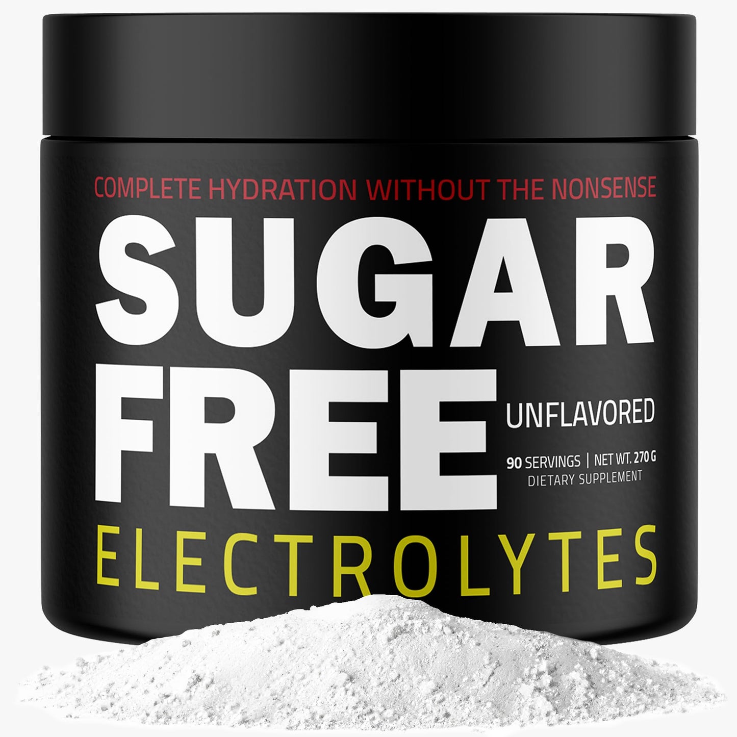 Sugar Free Electrolytes - Rapid Hydration Powder, Zero Calorie, Essential Raw Electrolytes Blend, Keto Friendly with No Sugar, Raw Electrolyte Powder (Unflavored)