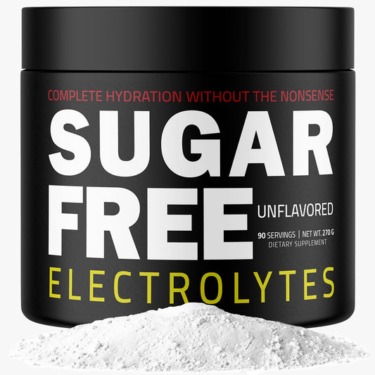 Sugar Free Electrolytes - Rapid Hydration Powder, Zero Calorie, Essential Raw Electrolytes Blend, Keto Friendly with No Sugar, Raw Electrolyte Powder (Unflavored)