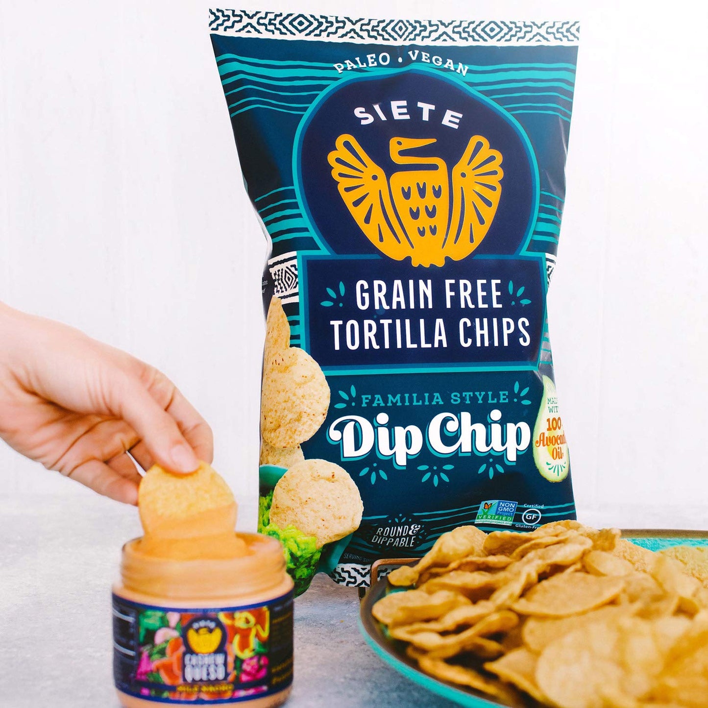 Siete Tortilla Chips  Grain free  Gluten Free Chips  Paleo  Vegan Snacks  Non GMO  Dip Chip 5 Ounce Pack of 1