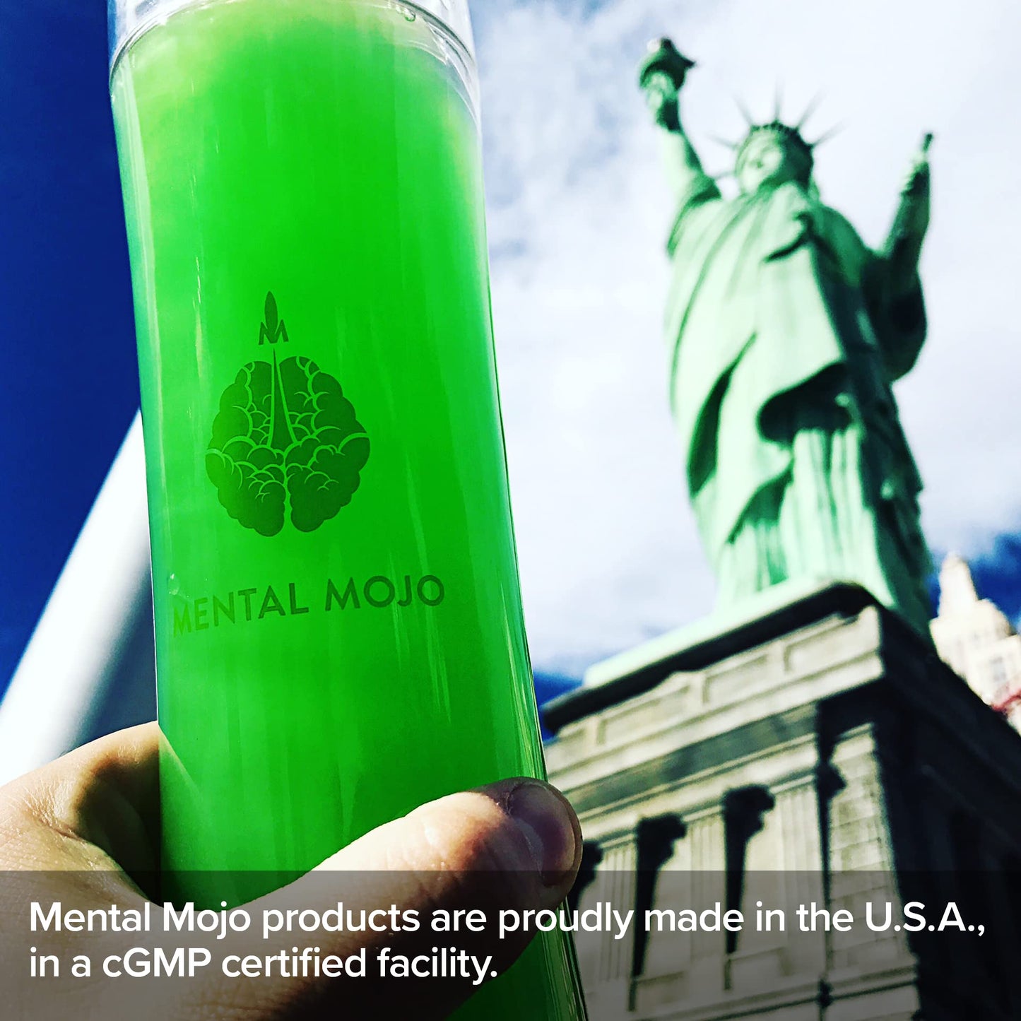 Mental Mojo Nootropic Brain Booster (90 Servings) Nootropic Drink Mix & Brain Supplement - Brain Fuel Boosts Energy, Focus & Memory - Zero Calories, Sugar Free - Kiwi Strawberry