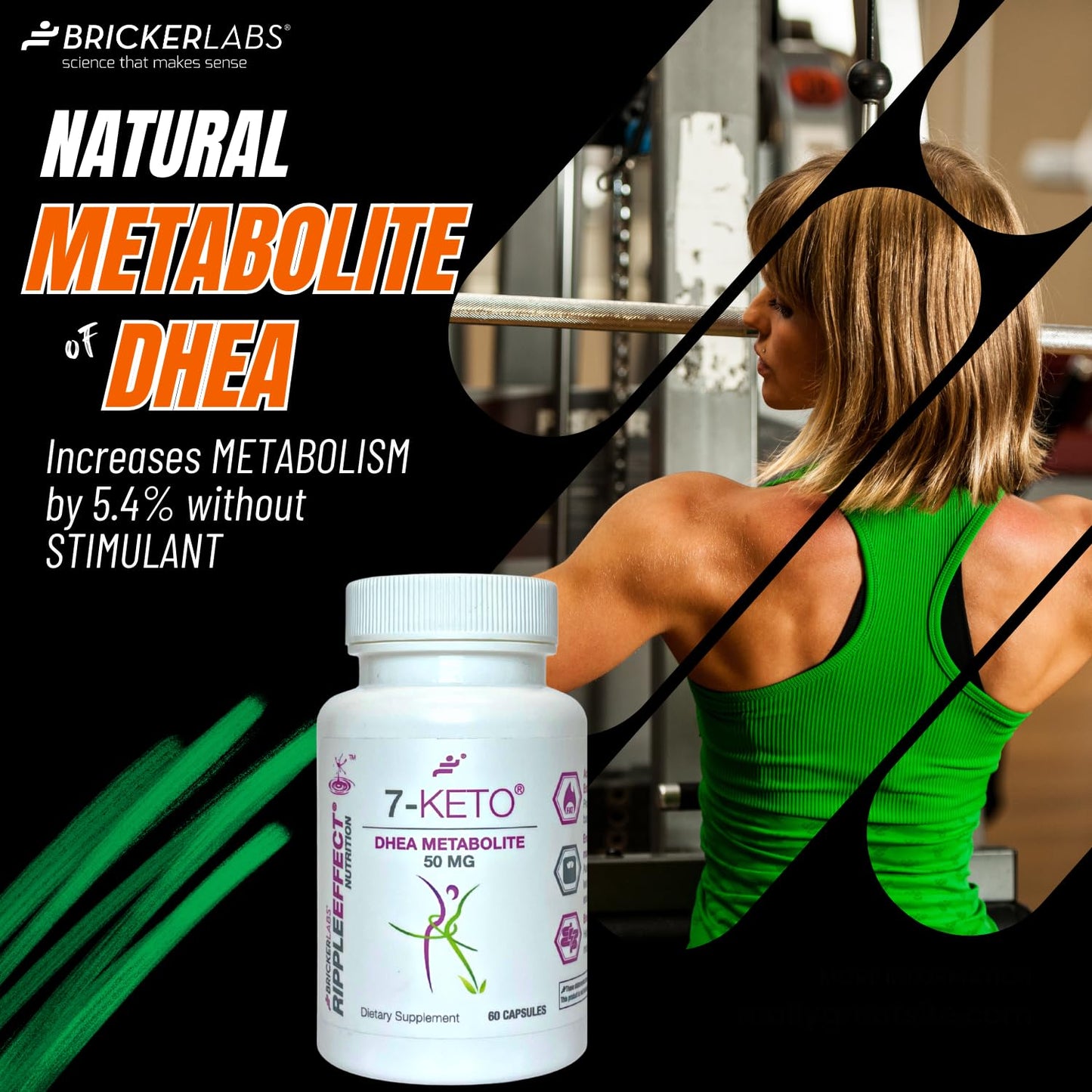 Bricker Labs 7-Keto DHEA Metabolite 50 mg Dietary Supplement for Weight Management, Safe and Effective Weight Management Support, 60 Capsules