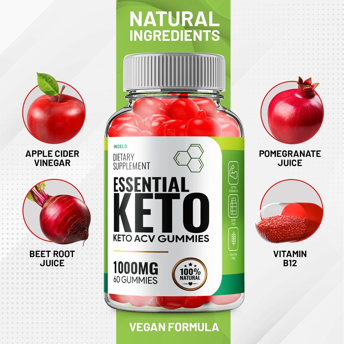(3 Pack) Essential Keto ACV Gummies - Advanced Formula Essential Keto + ACV Weight Management Gummies Apple Cider Vinegar Keto Essential Dietary Supplement Reviews Vitamin B12 B6 (180 Gummies)