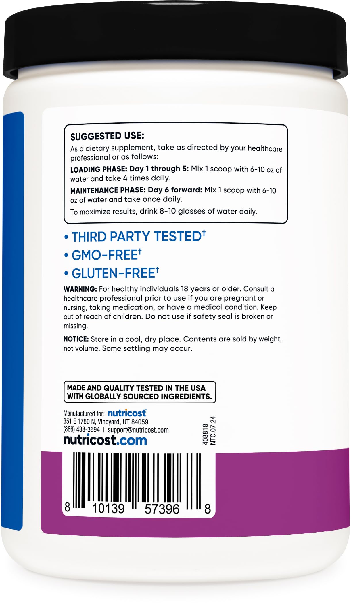 Nutricost Creatine Monohydrate Powder (Grape, 500 Gram) - Micronized Creatine Supplement - Vegan, Non-GMO, Gluten Free