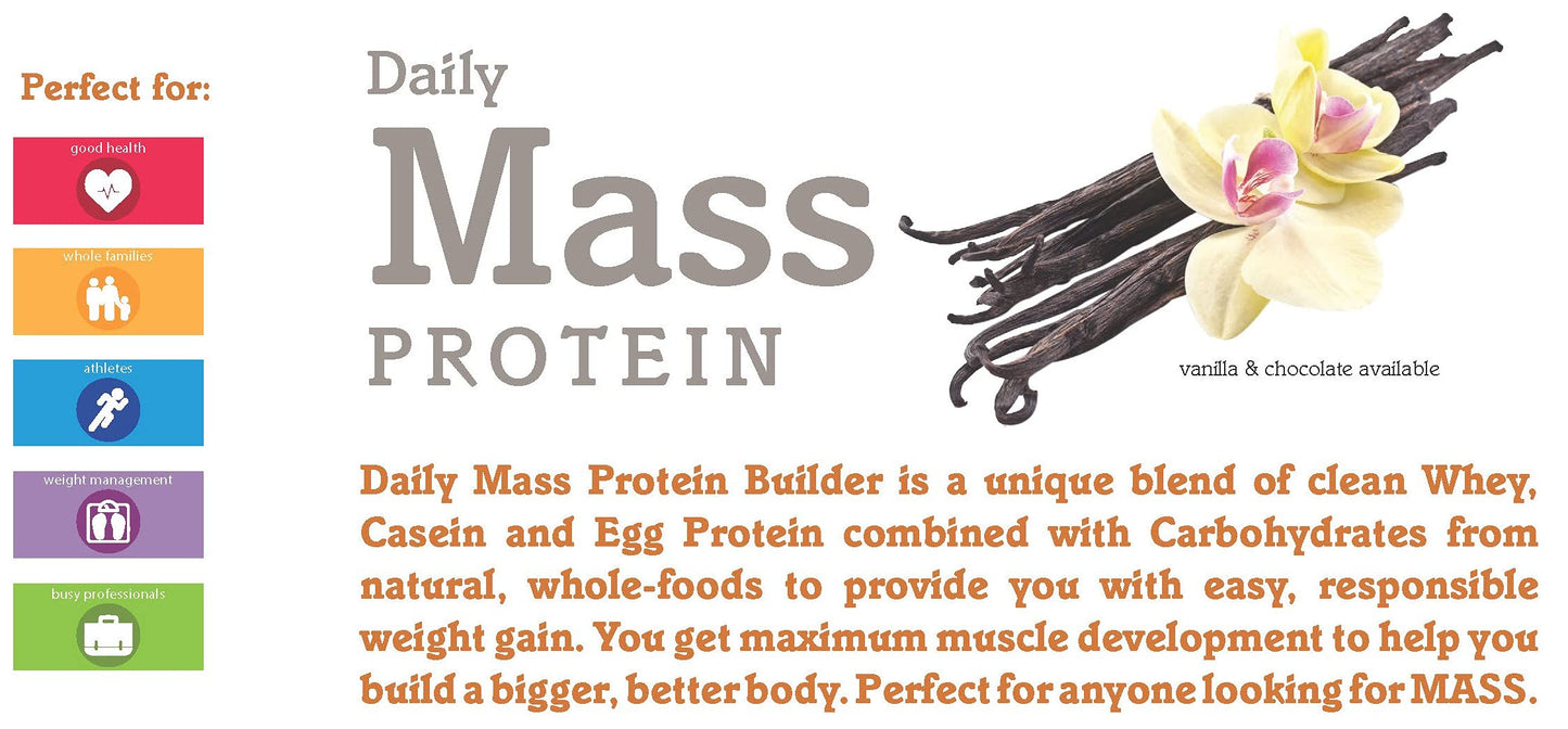 swiig Mass Builder Protein Powder, Madagascar Vanilla, No GMO Ingredients, No Artificial Flavors, Colors or Sweeteners, No Fillers, 3.3 Pound Bag