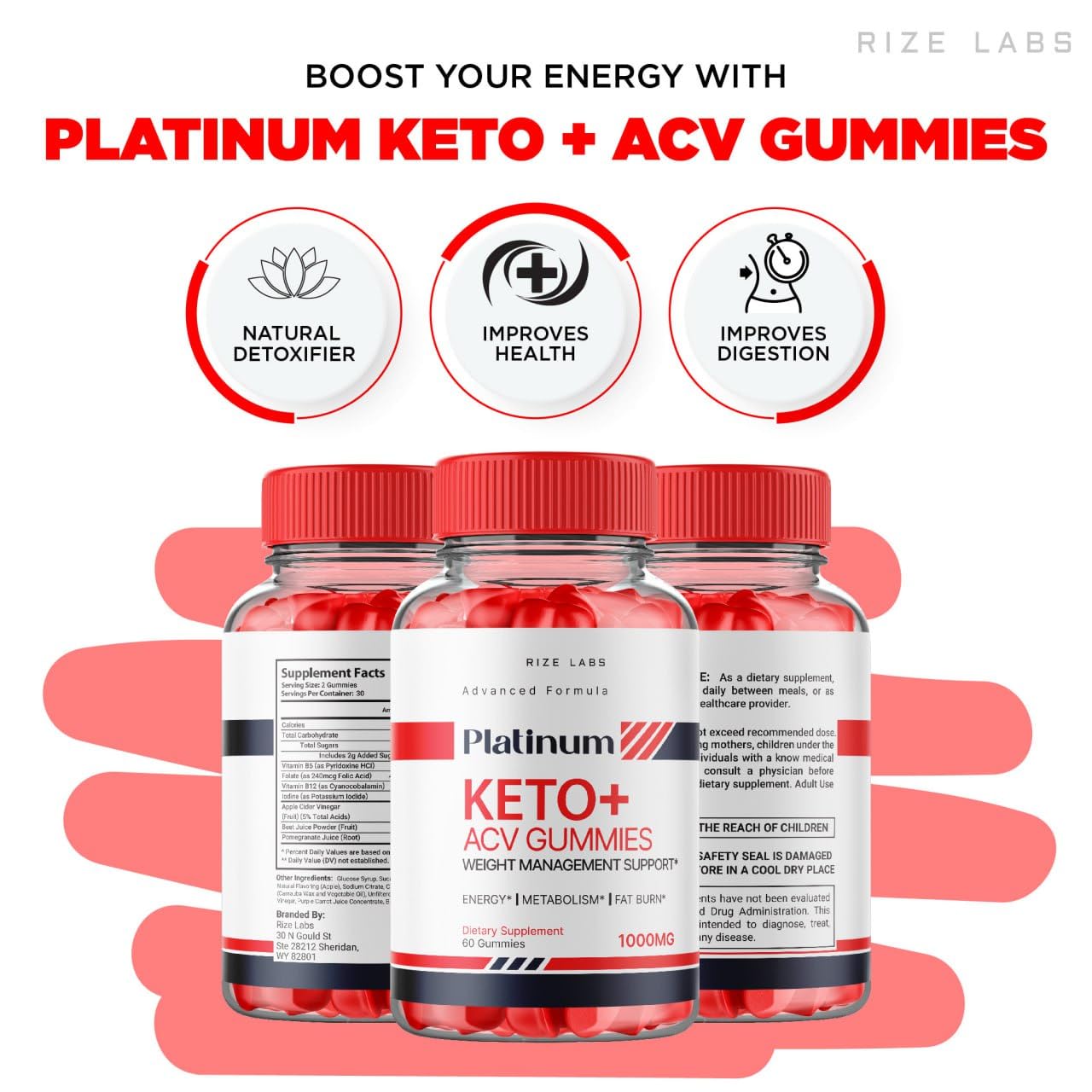 (2 Pack) Platinum Keto ACV Gummies, Platinum Keto+ACV Gummies for Advanced Weight Loss, Platinum Keto Supplement, Platinum Maximum Strength Gomitas, Platinum Advanced Formula Reviews (120 Gummies)