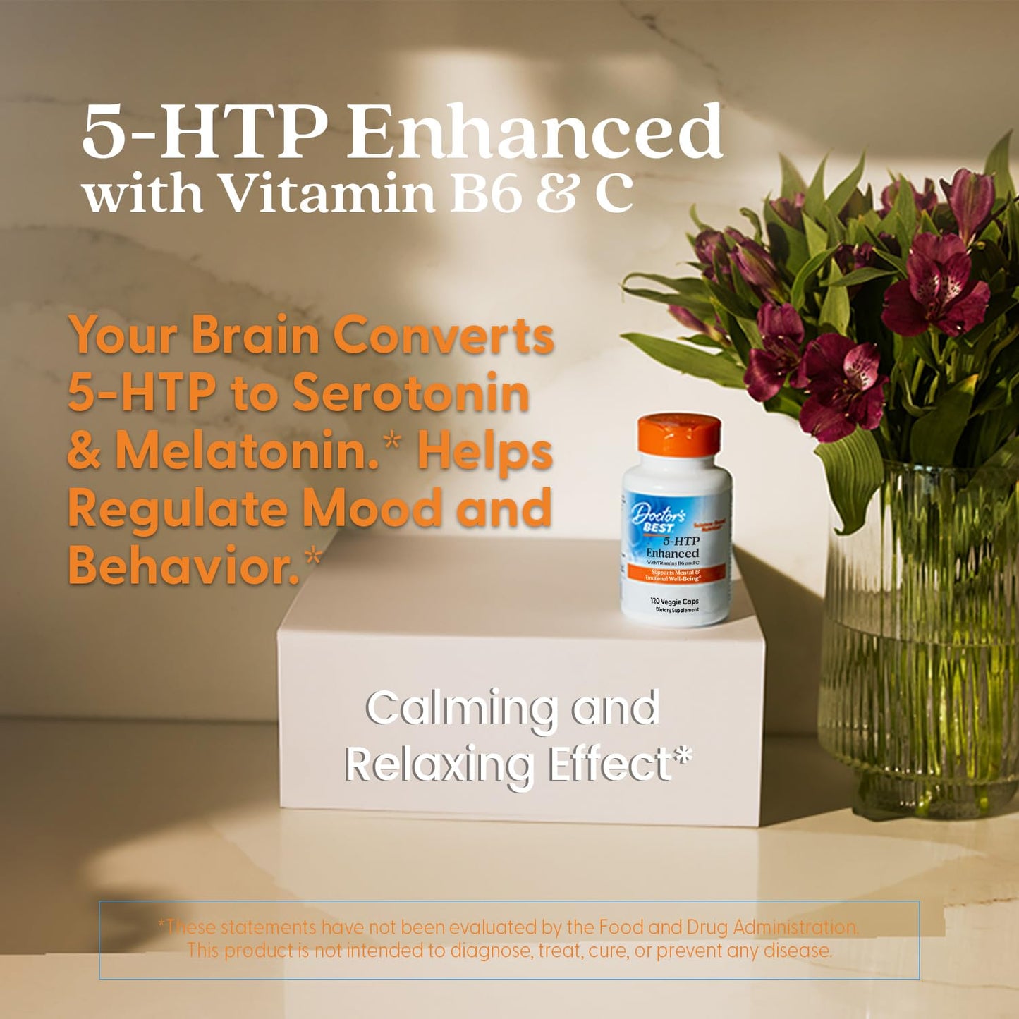 Doctors Best 5-HTP Enhanced with Vitamins B6 & C, Supports Mental & Emotional Well-Being, Non-GMO, Gluten Free, Soy Free, Vegan 120 Veggie Caps