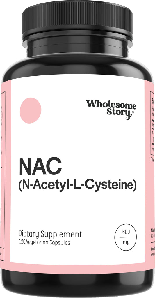Wholesome Story NAC Supplement N Acetyl Cysteine 600 mg | Liver, Lung, & Fertility Support | 120 Capsules | 120 Day Supply