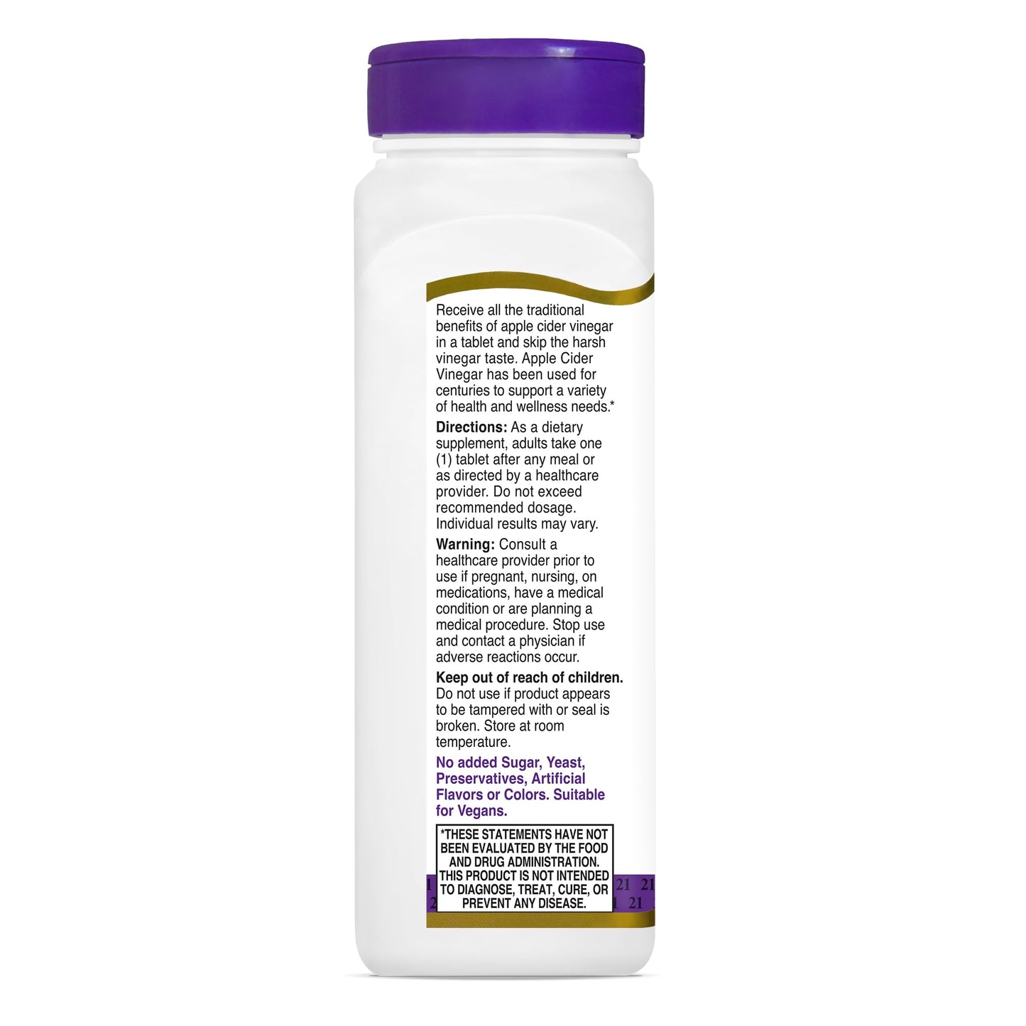 21st Century Apple Cider Vinegar 300mg Tablets, 250 Count