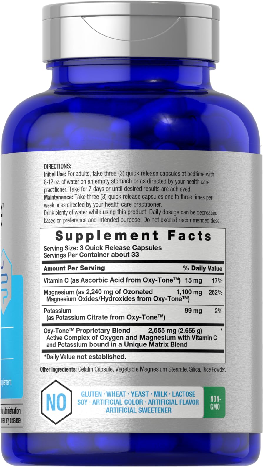 Horbäach Colon Cleanse | 100 Capsules | Non-GMO & Gluten Free Colon Cleanser Pills for Adults | with Ozonated Magnesium