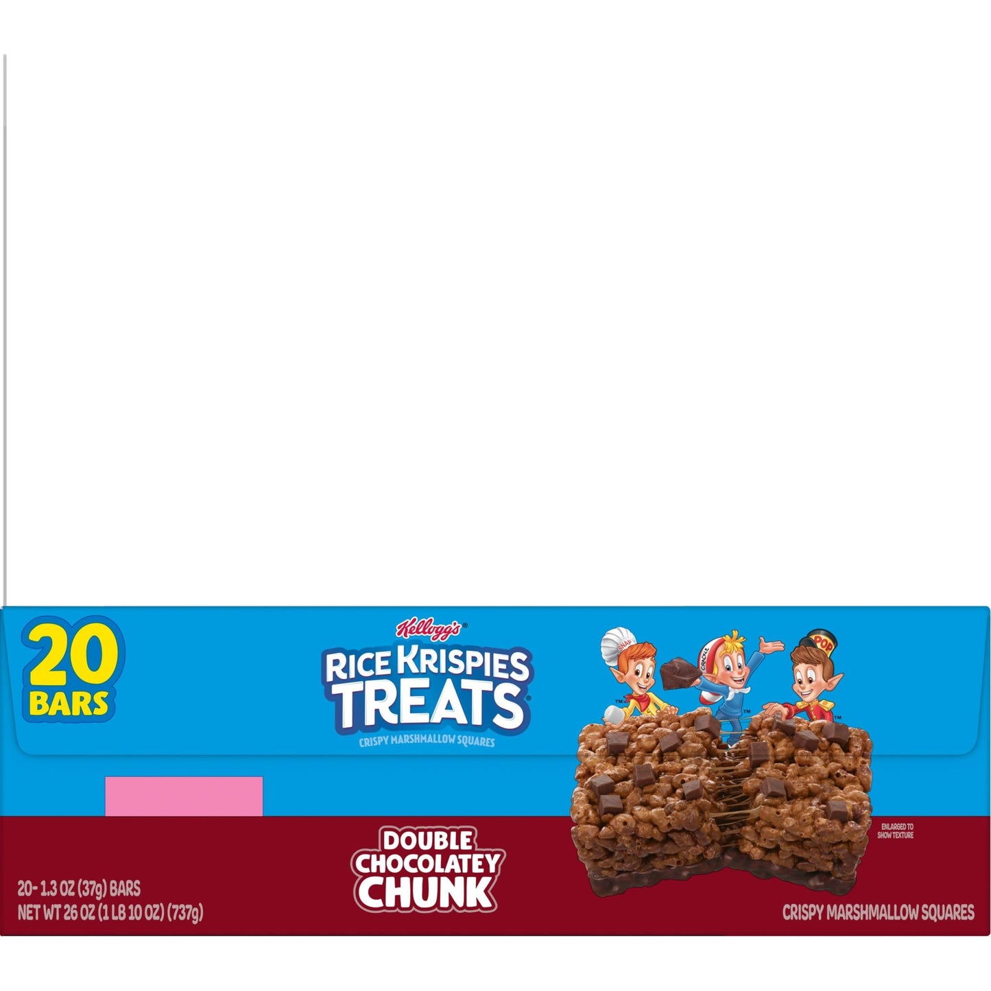 Rice Krispies Treats Marshmallow Snack Bars Kids Snacks School Lunch Double Chocolatey Chunk 26oz Box 20 Bars