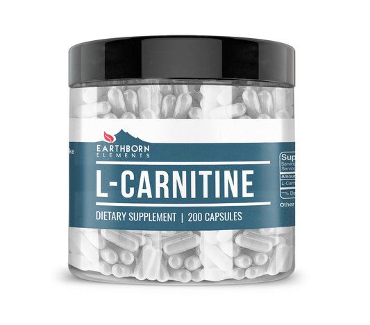 Earthborn Elements L-Carnitine (200 Capsules), Pure & Undiluted, No Additives
