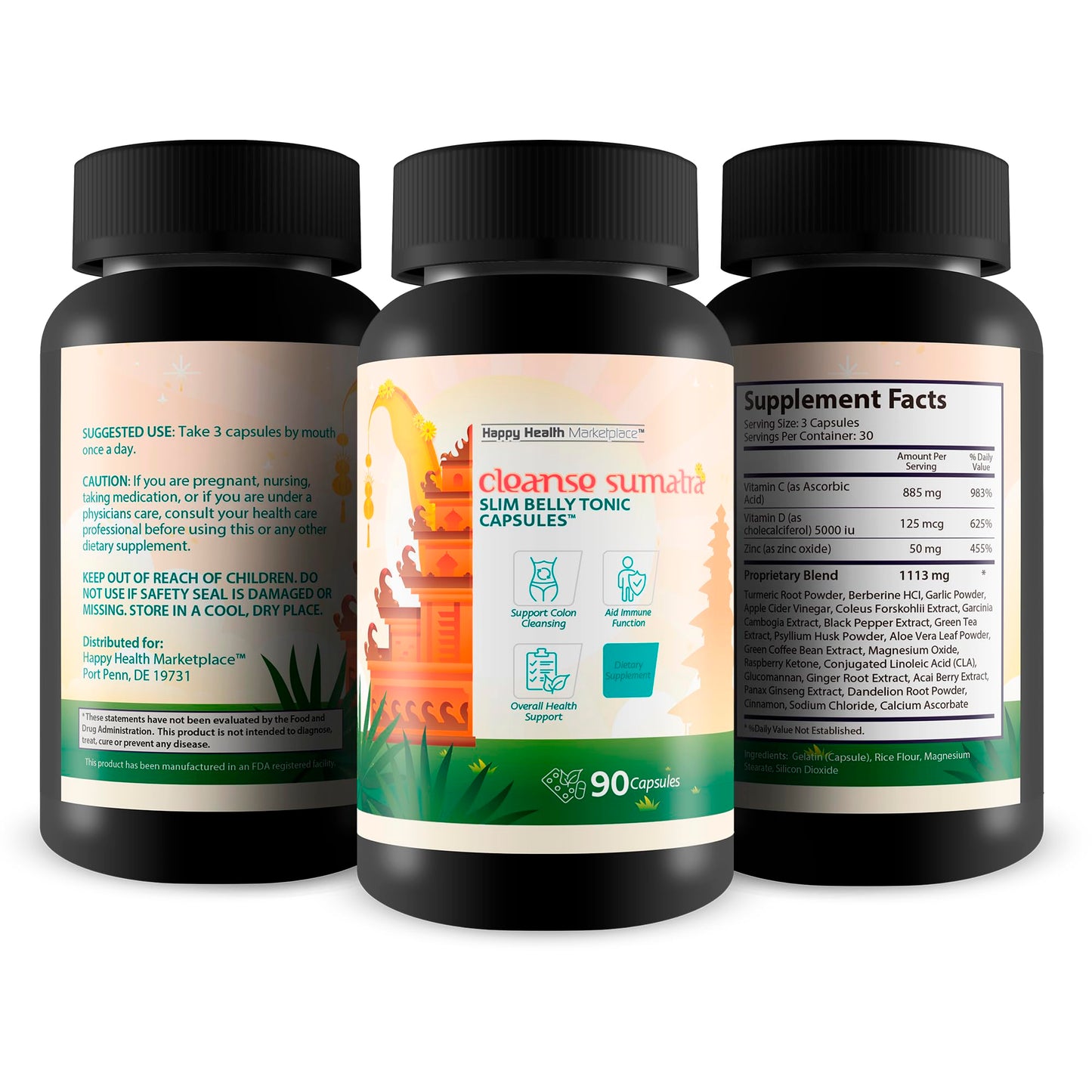 Cleanse Sumatra Slim Belly Tonic Capsules - Our Best Gut Cleanse Detox for Women & Men - Our Best Colon Cleanse - Natural Slim Gut Cleanse Detox for Men & Women - Healthy Natural Colon Cleanse Pills
