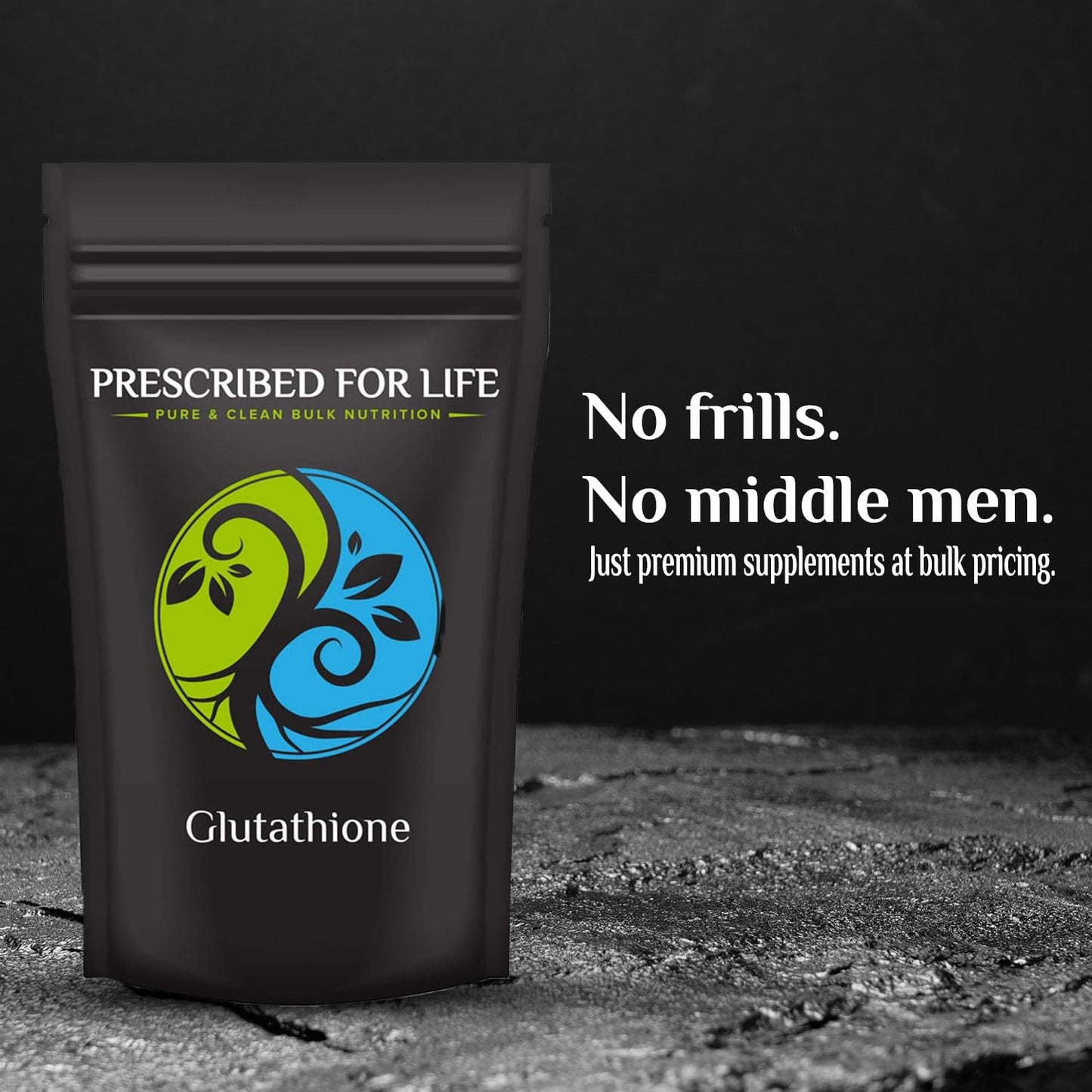 Prescribed For Life L Glutathione Powder, Pure Reduced Glutathione, Tripeptide of Amino Acids Glycine, Glutamine, and Cysteine, Antioxidants Supplement for Immune Support (25kg / 55lb)