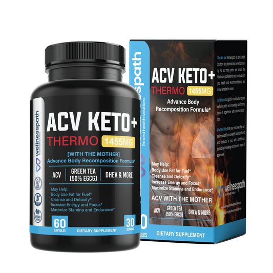 ACV Keto Supplements, Mothers Apple Cider Vinegar (1455 Mg) Pills for Metabolism and Appetite Support, THERMO ACV Keto Pills for Weight Loss and Belly Fat, Adult Slimming Capsules for Women Men