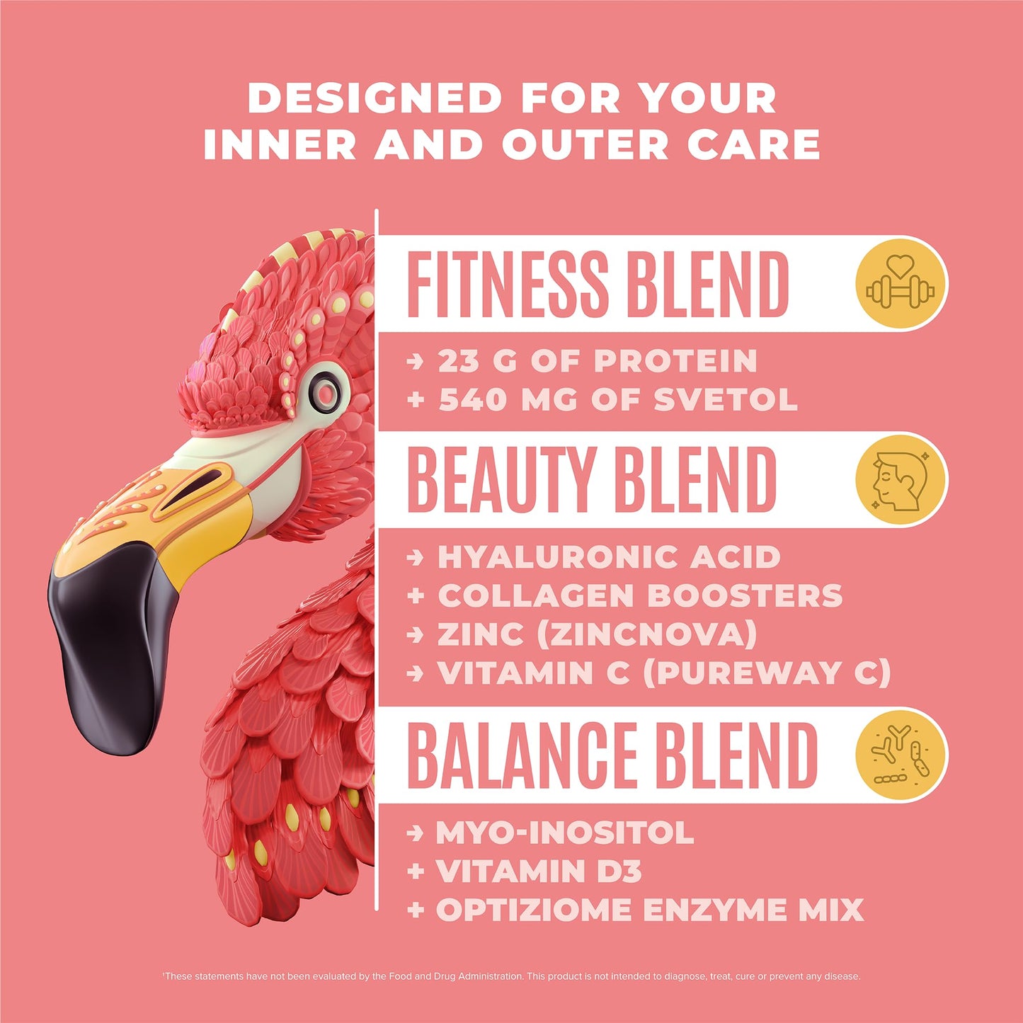 BIRDMAN Fitmingo Vegan Protein Powder with Inositol, Collagen Boosters, Hyaluronic Acid and Vitamins | Low Carb, Dairy Free, Low Calorie | 23g Plant Based Vanilla Protein Powder with Myo-Inositol