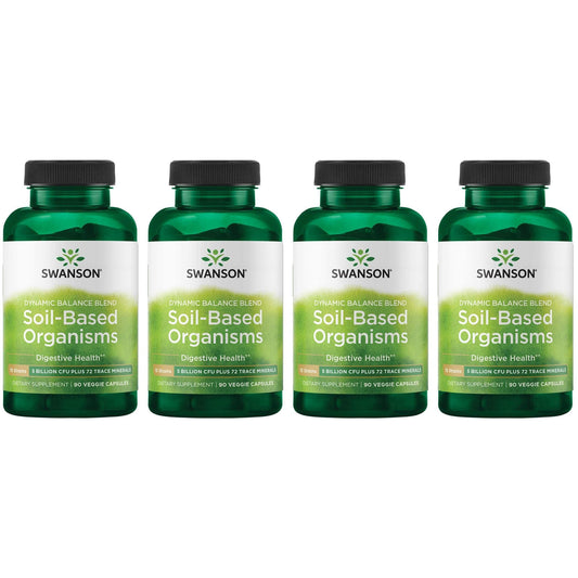 Swanson Dynamic Balanced Blend Soil-Based Organisms 5 Billion Cfu 90 Veg Caps 4 Pack