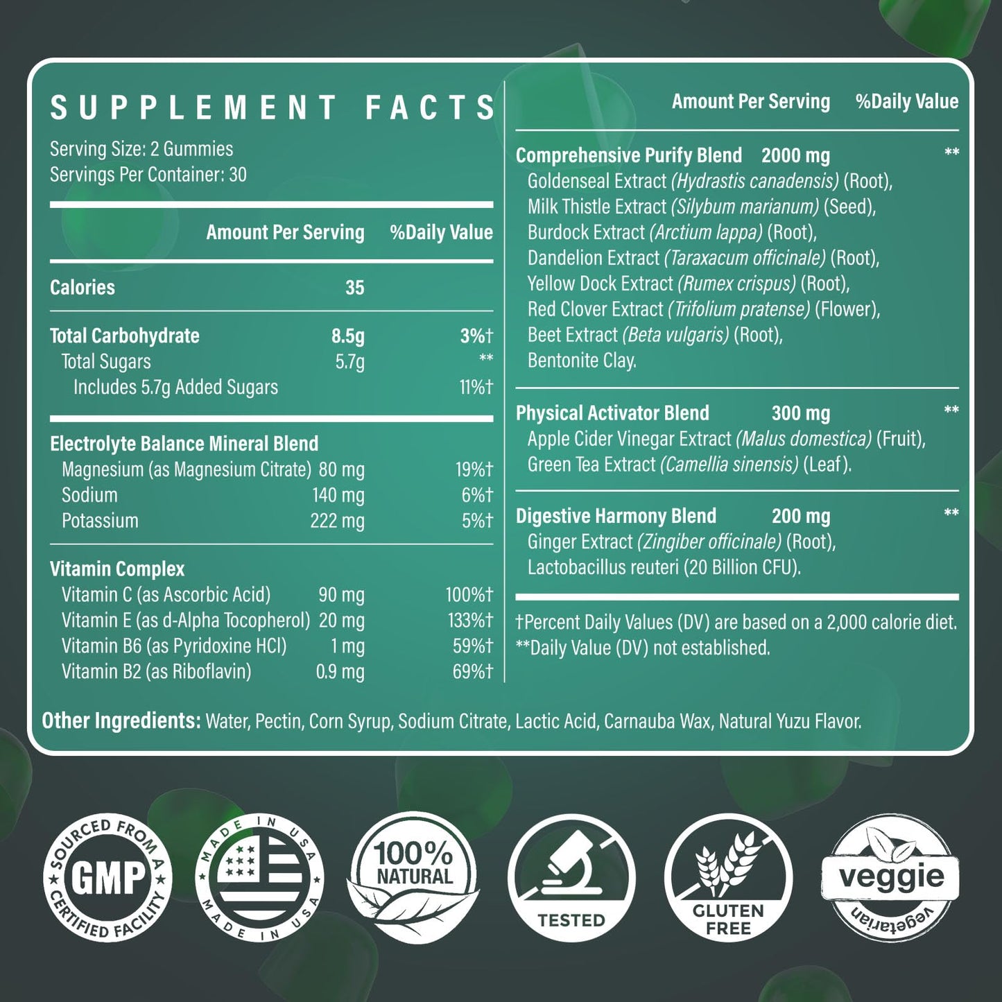 Detox Cleanse Gummies - Liver, Gut, Kidney Cleanse Detox & Repair, Rapid & Effective Full Body Cleanse Best for Women and Men with Milk Thistle - Natural Plant-Based Detox Supplement, 60 Gummies