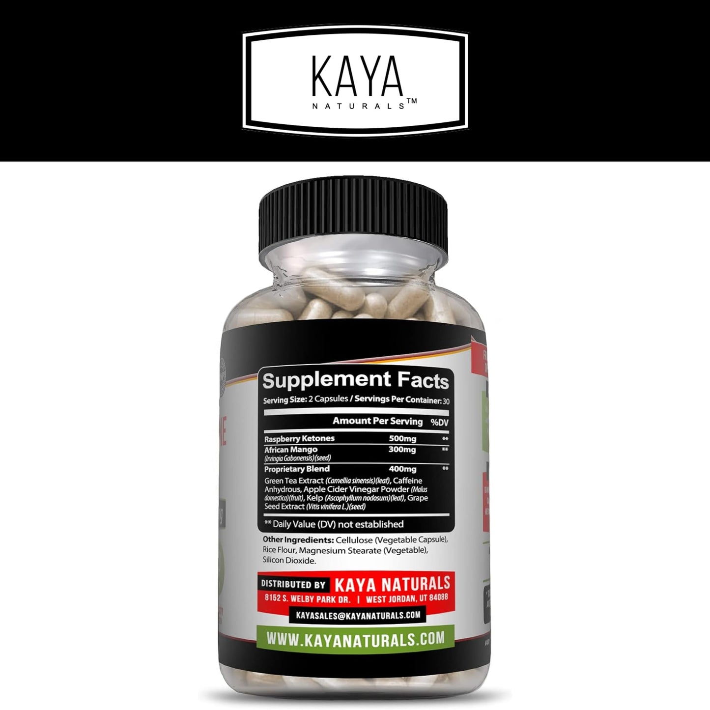 Kaya Naturals Keto Diet Raspberry Ketone - Weight Loss Supplement, Appetite Control, Boost Metabolism - 60 Count