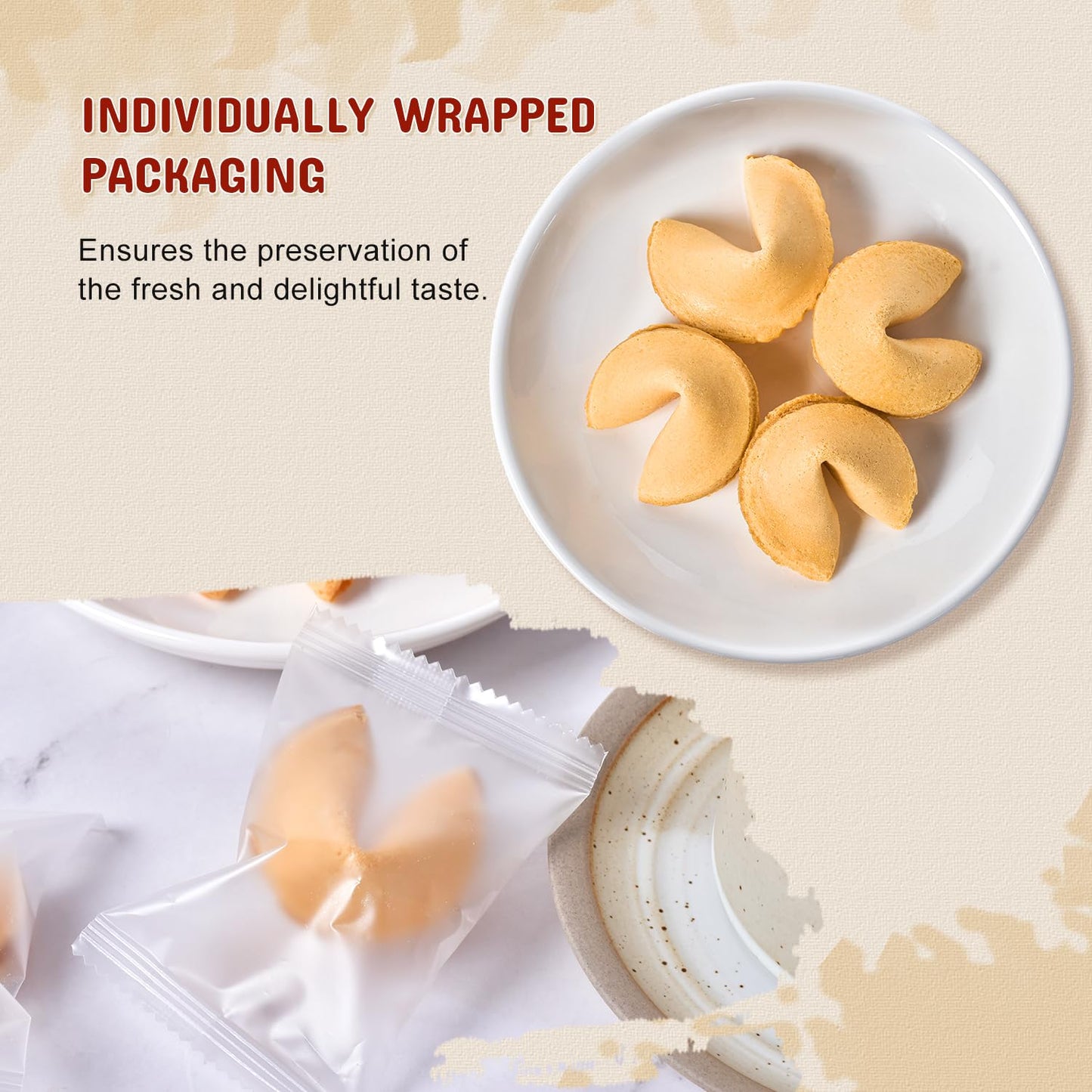 52USA Fortune Cookies Approx 25pcs Vanilla Flavor Fortune Cookies Individually Wrapped Bulk Fresh Cookies 4oz