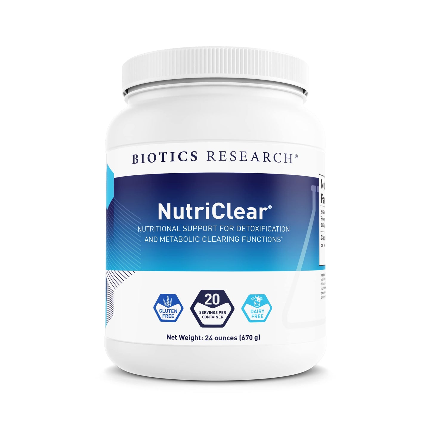 Biotics Research NutriClear® - Powder. Nutritional Support for Detoxification and Metabolic Clearing. Healthy Body Composition. Glutathione. 17g Organic Pea, Medium Chain Triglycerides 24 Oz (670 g)
