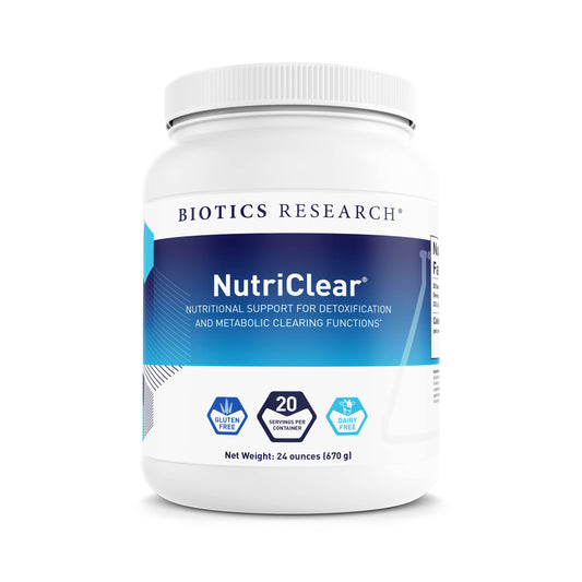 Biotics Research NutriClear® - Powder. Nutritional Support for Detoxification and Metabolic Clearing. Healthy Body Composition. Glutathione. 17g Organic Pea, Medium Chain Triglycerides 24 Oz (670 g)