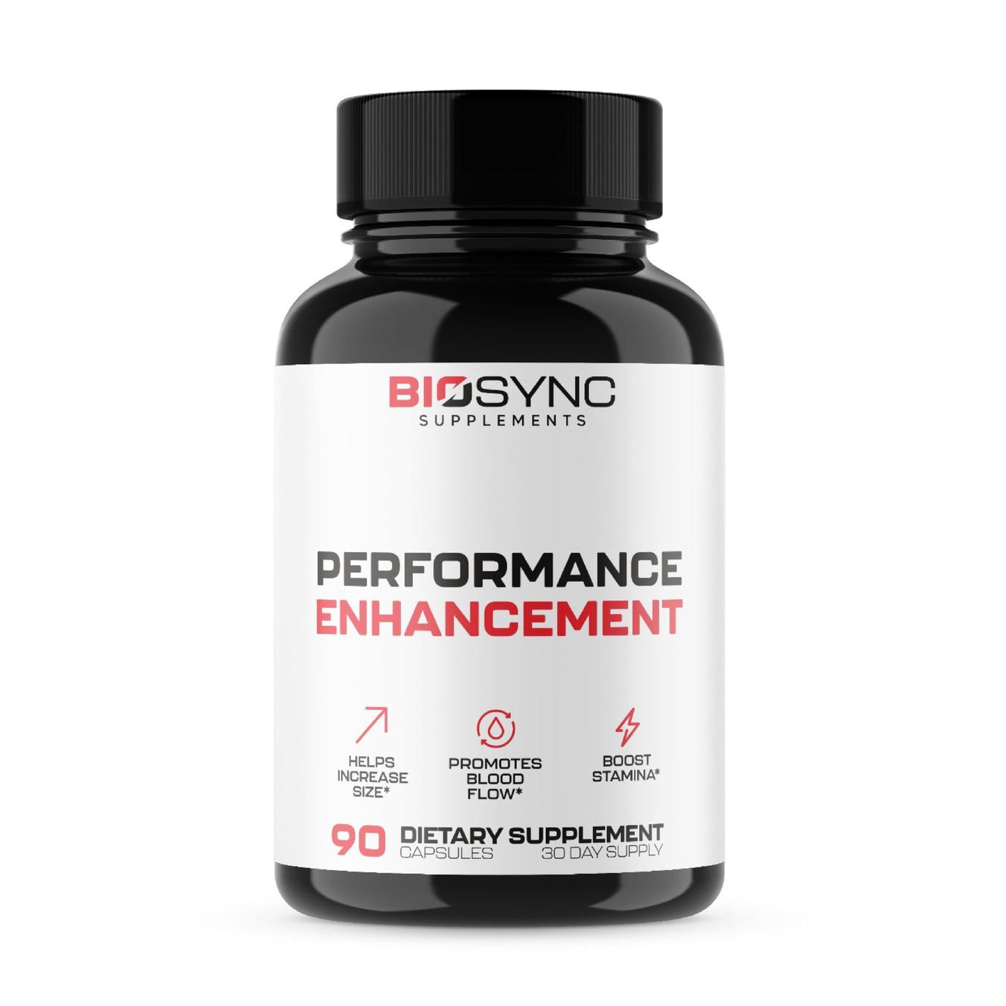 BioSync | Fast Acting Blood Flow Pills for Men | Maximum Dosage Enlargement Pills to Gain Size, Girth, Male Performance, Energy & Stamina | 9 Ultra Dosed Ingredients | 3rd Party Tested - 90 Capsules