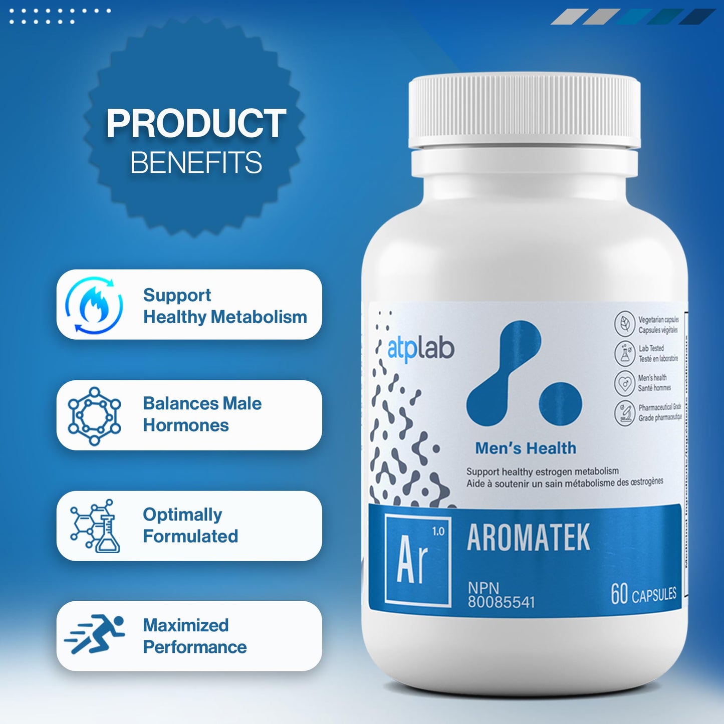 ATP LAB | Aromatek 60 caps | New and Unique Men’s Health Formula.