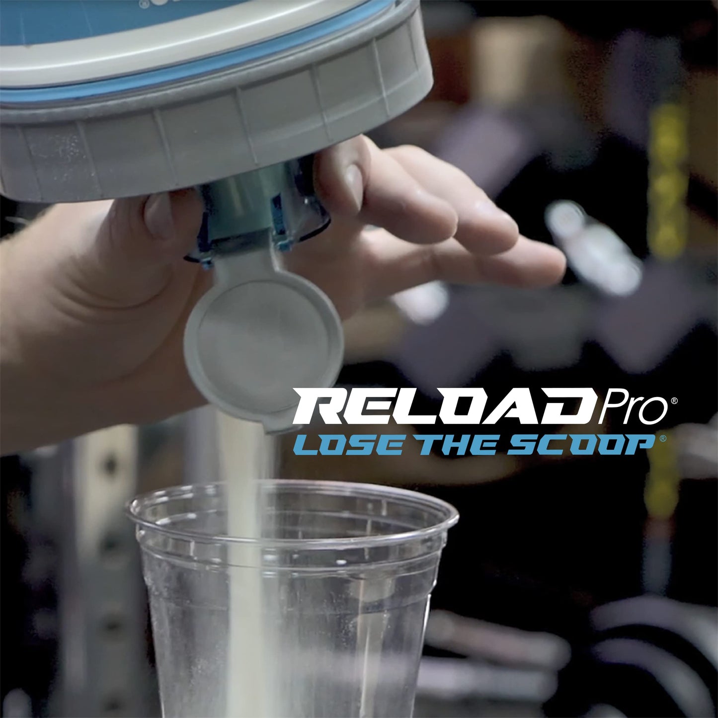 RELOADPRO XL Protein Scoop and Supplement Funnel Attachment for Pre and Post Workout Powders, BPA Free, Spill Proof Dispenser, Universally Fits Most Product Containers, Raging Red, Reload Pro