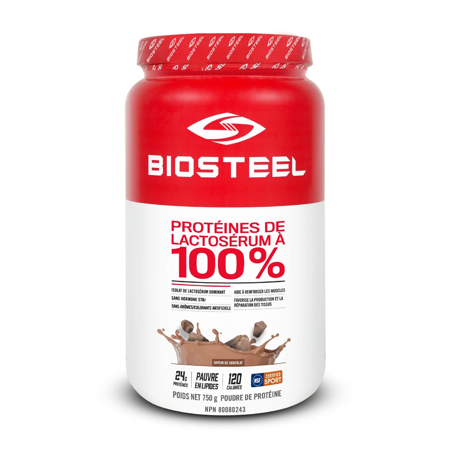 BioSteel Sports 100% Whey Protein Powder Supplement, rBGH Hormone Free & Non-GMO Post Workout Formula, Chocolate, 25 Servings, 25.5 Ounces