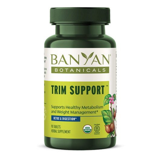 Banyan Botanicals Trim Support - Organic Weight Loss Supplement* - Natural Metabolism Support with Triphala, Guggulu & Ayurvedic Herbs for Cleansing* - 90 Tablets - Non-GMO Sustainably Sourced Vegan
