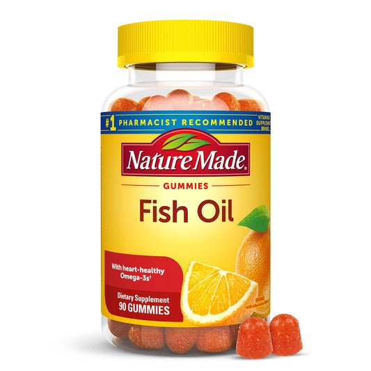 Nature Made Fish Oil Gummies, Omega 3 Fish Oil Supplements, Healthy Heart Support, 90 Gummies, 45 Day Supply