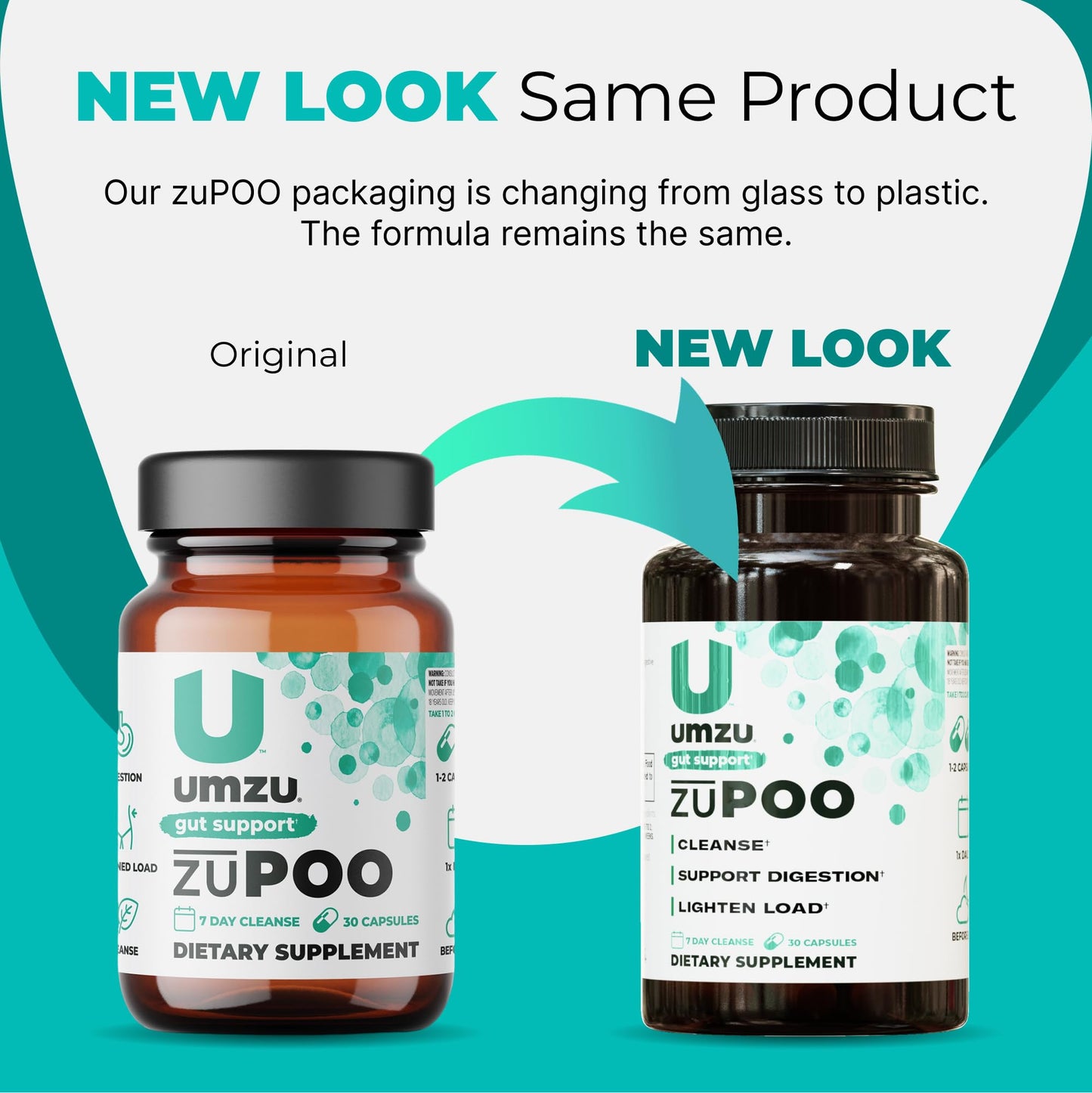 UMZU zuPOO Natural Colon Cleanse, Constipation Relief & Detox Supplement for Women & Men, Cascara Sagrada, Magnesium, Milk Thistle, Apple Cider Vinegar (15 Day Supply | 30 Capsules)